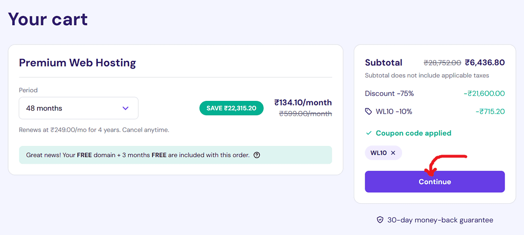 apply hostinger coupon code